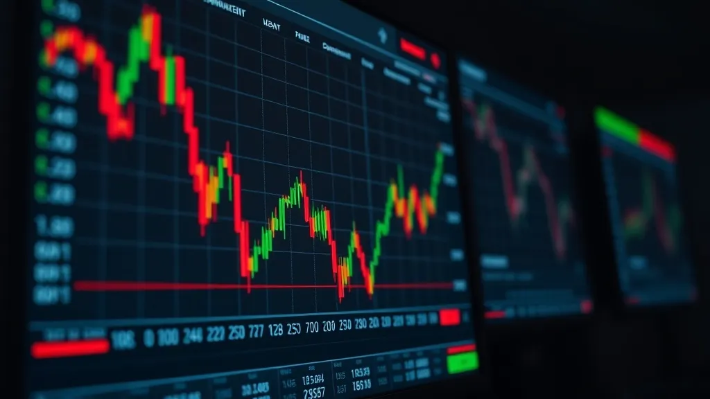 Close-up of a professional financial terminal screen with st